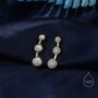 Sterling Silver White Opal Trio Crawler Earrings, thumbnail 1 of 8