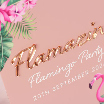 Tropical Flamingo Birthday Party 3D Acrylic Welcome Sign, 3 of 5