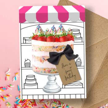 Personalised Sweet Birthday Cake Card For Her, 6 of 7