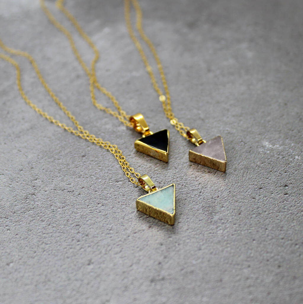 Stone Triangle Necklace, 1 of 2