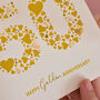 Personalised Love Hearts Gold 50th Anniversary Card, thumbnail 5 of 9