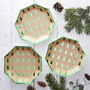 Green Foiled Christmas Tree Paper Plates Christmas, thumbnail 1 of 3