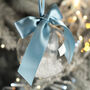 Round Glass Couple's Christmas Snow Filled Tree Bauble Decoration, thumbnail 2 of 7