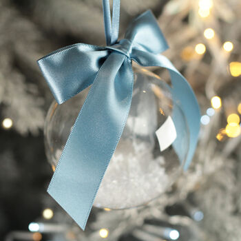 Round Glass Couple's Christmas Snow Filled Tree Bauble Decoration, 2 of 7