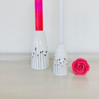 Porcelain Floral Candlestick, 4 of 12