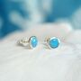 Handmade Blue Opal Silver Stud Earrings, thumbnail 3 of 8