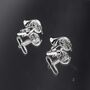French Horn Silver Cufflinks Gift For Musicians 316 L Stainless Steel Music Accessory, thumbnail 2 of 4