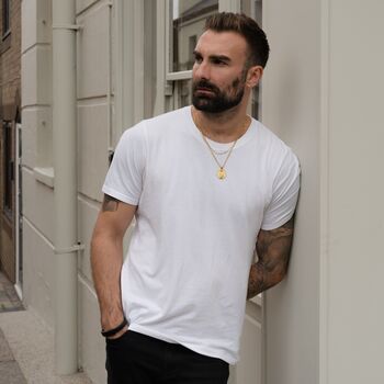 Men’s Adjustable Black Leather Bracelet – 12mm Woven Design With Black Snap Clasp, 5 of 7