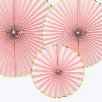 Pastel And Gold Foil Fan Decorations, 6 of 8