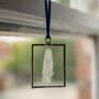 Feather Hand Engraved Glass Hanging Decoration, thumbnail 1 of 7