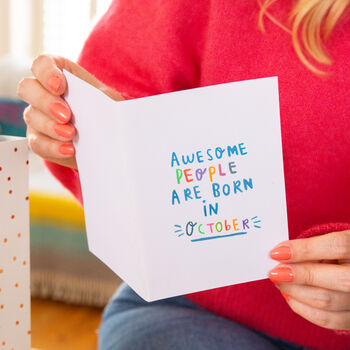 'Awesome People Are Born In' Birthday Card, 9 of 12