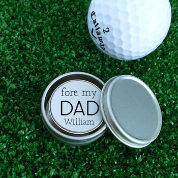 Personalised ‘Fore My Dad’ Golf Ball Marker, 2 of 4
