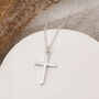 Men's Sterling Silver Cross And Chain, thumbnail 2 of 5