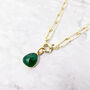 Green Onyx May Birthstone Gold Plated Necklace, thumbnail 1 of 5