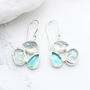 Aquamarine And Apatite Gemstone Ladies Silver Earrings, thumbnail 1 of 5