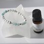 Anxiety Amazonite And White Howlite Crystal Diffuser Bracelet With Essential Oils Gift, thumbnail 3 of 7