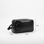 Black Genuine Leather Wash Bag, Toiletry Bag, thumbnail 2 of 2