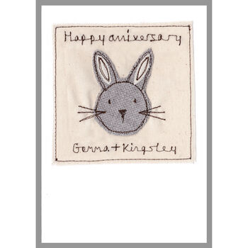 Personalised Bunny Rabbit Anniversary Card, 2 of 12