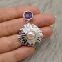 Amethyst Pearl Sterling Silver Earrings, thumbnail 4 of 4