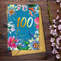 100th Birthday Floral Decorative Card, thumbnail 1 of 3
