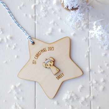 Personalised Puppy's First Christmas Tree Decoration, 2 of 6