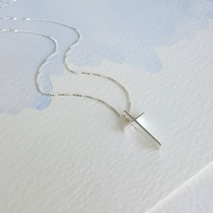 Personalised Modern Silver Cross 