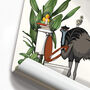 Emu Using The Toilet, Funny Bathroom Poster Art, thumbnail 6 of 7