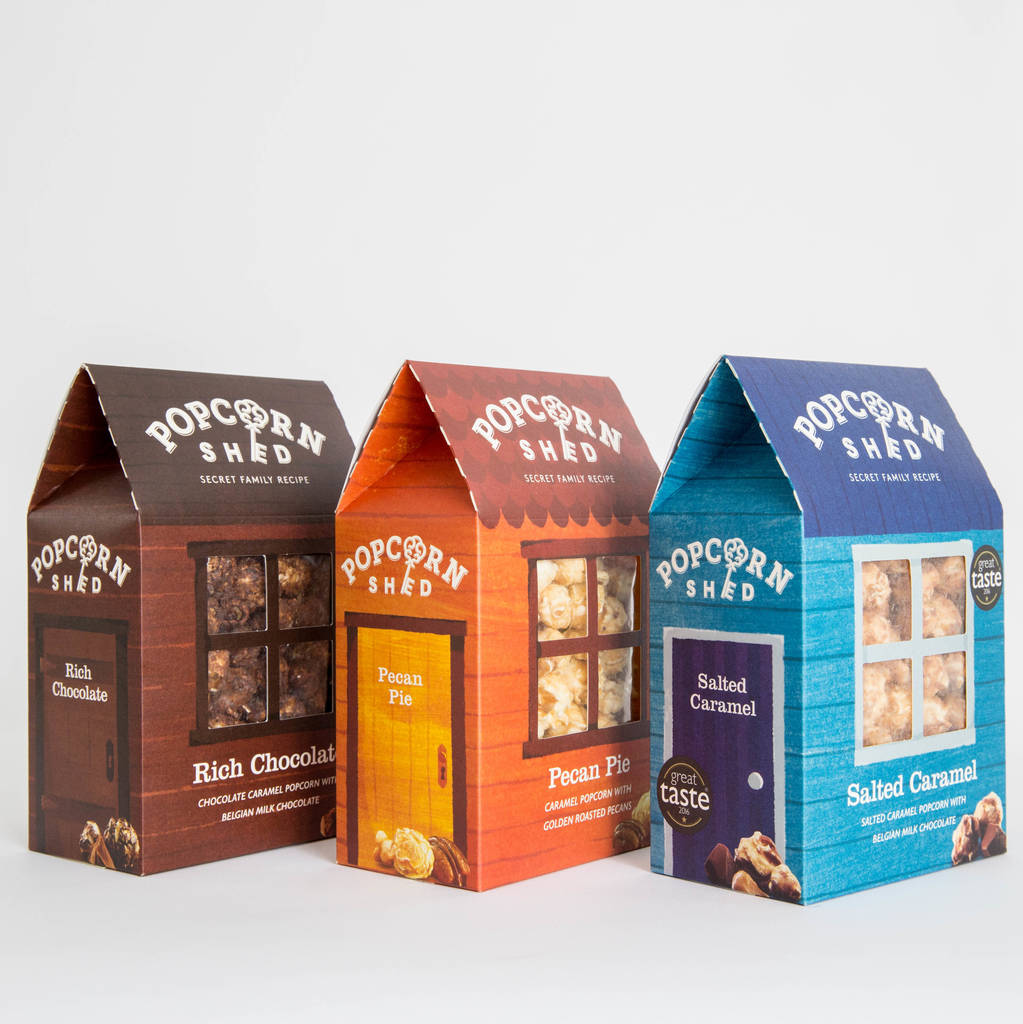 gourmet popcorn variety pack of three by popcorn shed