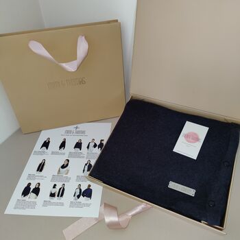 Personalised Black 100% Cashmere Button Poncho Gift, 2 of 8