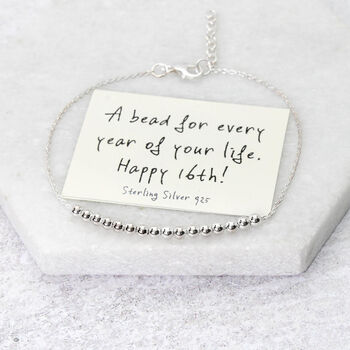 Sterling Silver Happy 16th Bead For Every Year Chain Bracelet, 3 of 8