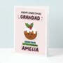 Personalised Grandad Little Pudding Christmas Card, thumbnail 1 of 3