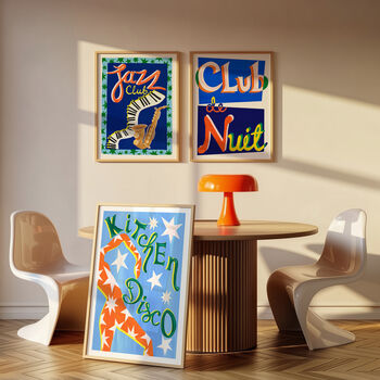 Set Of Six Music Wall Art Prints – Retro Music Posters In Three Colour Options, 6 of 12