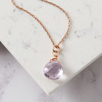 Pink Amethyst And Rose Gold Fill Necklace, 3 of 4
