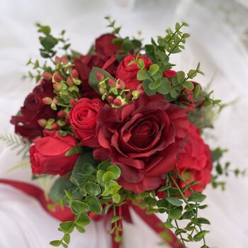 The Ruby Red Rose Bridal Bouquet, 12 of 12