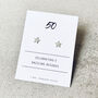 Sterling Silver 50th Birthday Star Earrings, thumbnail 3 of 4