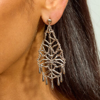 Sterling Silver Element Web Earrings, 2 of 5