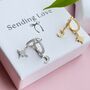 Moon And Star Huggie Earrings Christmas Gift For Her, thumbnail 5 of 9