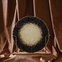Textured Glass Decorative Disk On Brass Stand, thumbnail 1 of 2