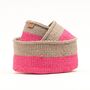 Maliza: Charcoal And Pink Duo Colour Block Woven Basket, thumbnail 3 of 9