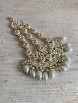 Gold Pearl Passa/Jhumar Headpiece, 5 of 5