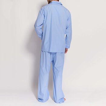 Men's Crisp Cotton Blue And White Stripe Pyjamas, 4 of 4