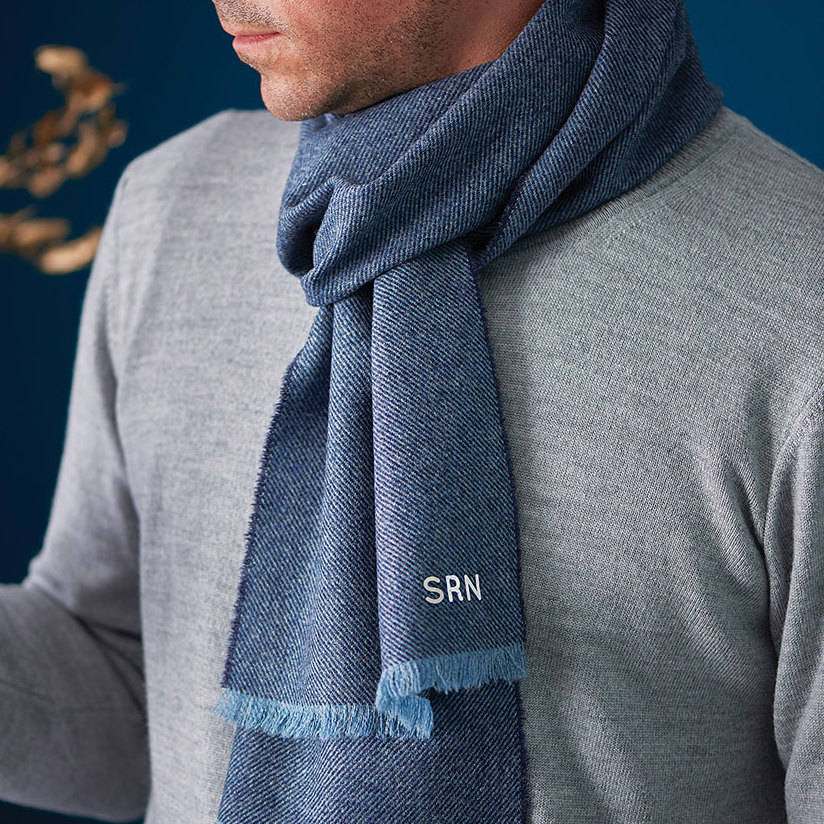 Monogrammed Lambswool Personalised Scarf By Stabo