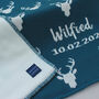 Personalised Knitted Stag Baby Blanket, thumbnail 2 of 12