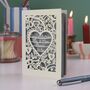 Personalised Papercut Heart Engagement Card, thumbnail 3 of 6
