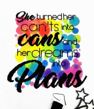 'Can'ts, Cans, Dreams, Plans' Modern Cross Stitch Kit, 2 of 4