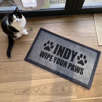 Personalised ‘Wipe Your Paws’ Internal Pet Doormat, 2 of 4