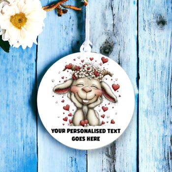Personalised Whimsical Valentine Anniversary Love Animals Hanging Decoration, 10 of 12
