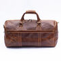 Oiled Leather Travel Duffle Bag Holdall Brown, thumbnail 4 of 8