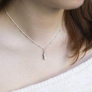 Sterling Silver Feather Necklace, 2 of 6