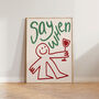 Say When Doodle Funny Wine Wall Art Print, thumbnail 4 of 11